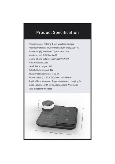 Wıreless Charger 4 In 1-siyah / 7069