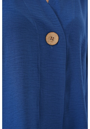 Bigdart Kadın Kısa Kol Oversize Kimono 5969 - İndigo