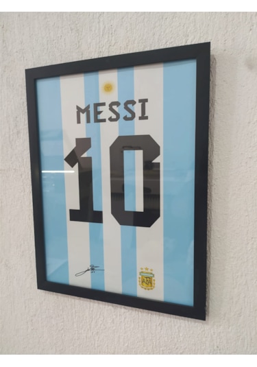21x30 Cm Lionel Messi Forma Tasarımlı Poster Tablo 2mm Şeffaf Cam