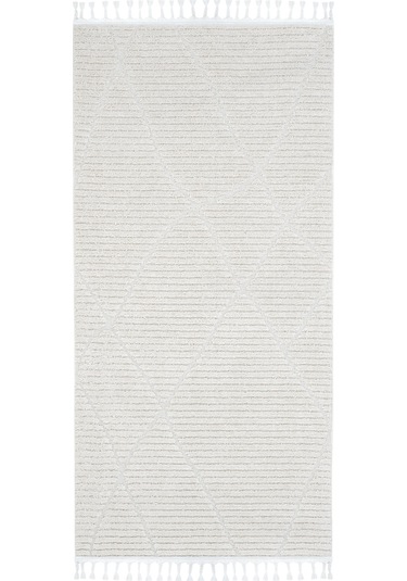 Cool Halı Palazzo Krem Mutfak Halısı Yumuşak Bukle Tezgah Önü Leke Tutmaz İskandinav Kabartmalı Halı