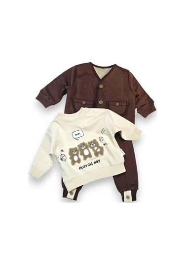 Ceketli Erkek Bebek Takım kahverengi