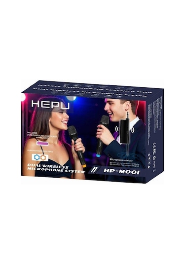 Hepu Hp-m001 Çift El Uhf Kablosuz Telsiz Mikrofon