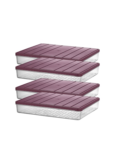 Selka Nora 4 Adet 2,25 Lt. Saklama Kabı Mürdüm