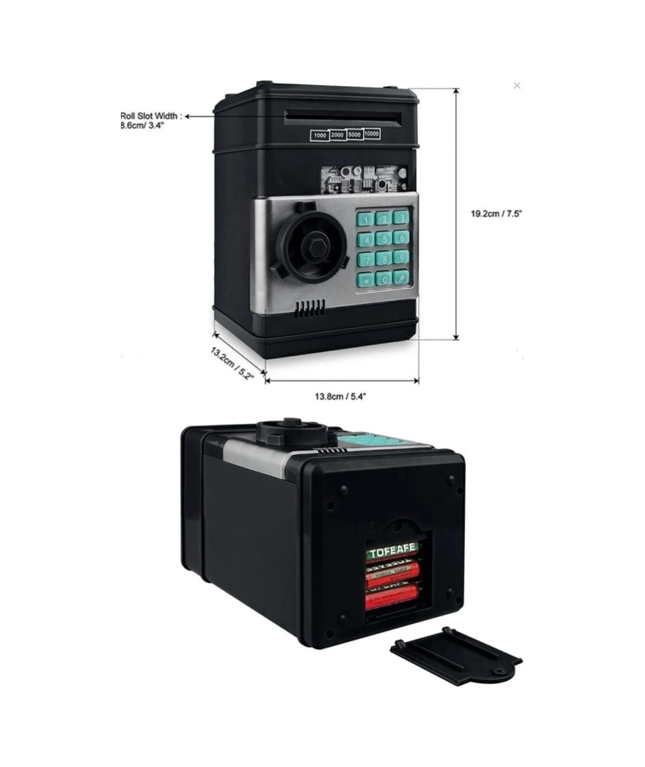 Elektronik Şifreli Kasa Otomatik Kağıt Para Alan Atm Kumbara 5256