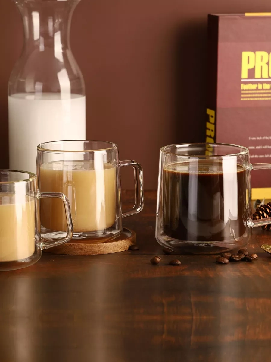 Cnglass Kahve İçin 450 Ml Çift Cidarlı Bardak 187857416 Beyaz