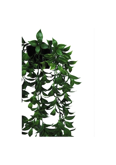 Yapay Çiçek Siyah Saksılı Sarkan Bitki FEJKA Yeşil