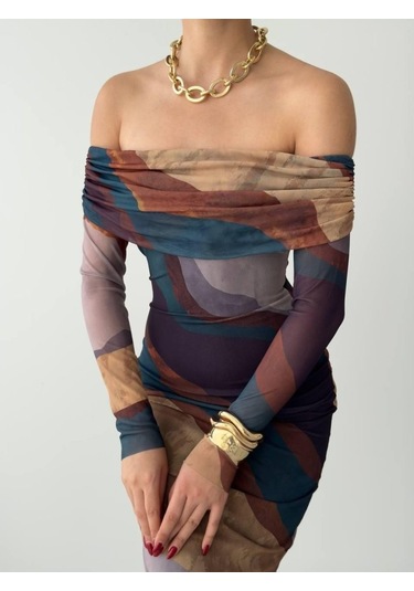 Sevilla Madonna Yaka Tül Elbise M