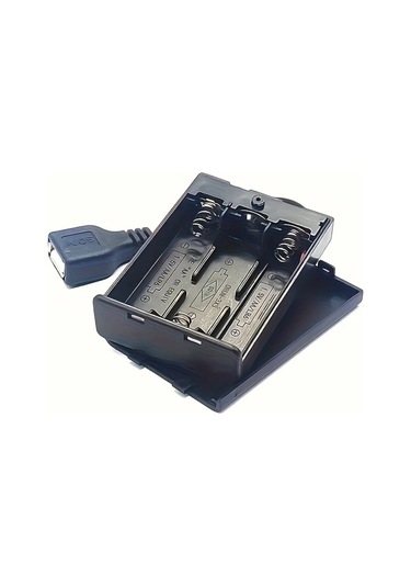 Cordial 2 Adet 8 Aa Pil Kutusu Kapaklı Açma Kapama Anahtarlı Usb Güç Portlu
