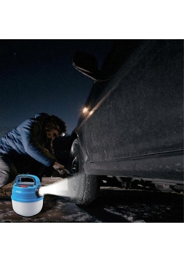 Bloomnest Taşınabilir Kamp Lambası - Güneş Enerjili Usb Şarjlı Asılı Kamp Feneri 6 Işık Modu Mavi