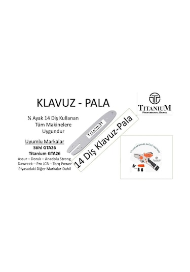 Akülü El Budama Testeresi Klavuzu - Palası 1/4 Ayak 14 Diş Gta26