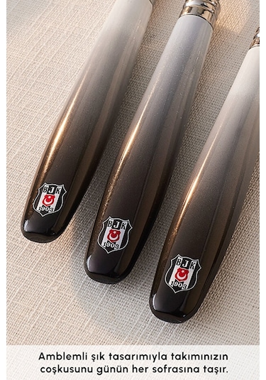 Karaca X Beşiktaş 18 Parça 6 Kişilik Çatal Kaşık Bıçak Takımı Siyah