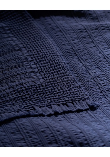 Madame Coco Femand Tek Kişilik Yatak Örtüsü Lacivert