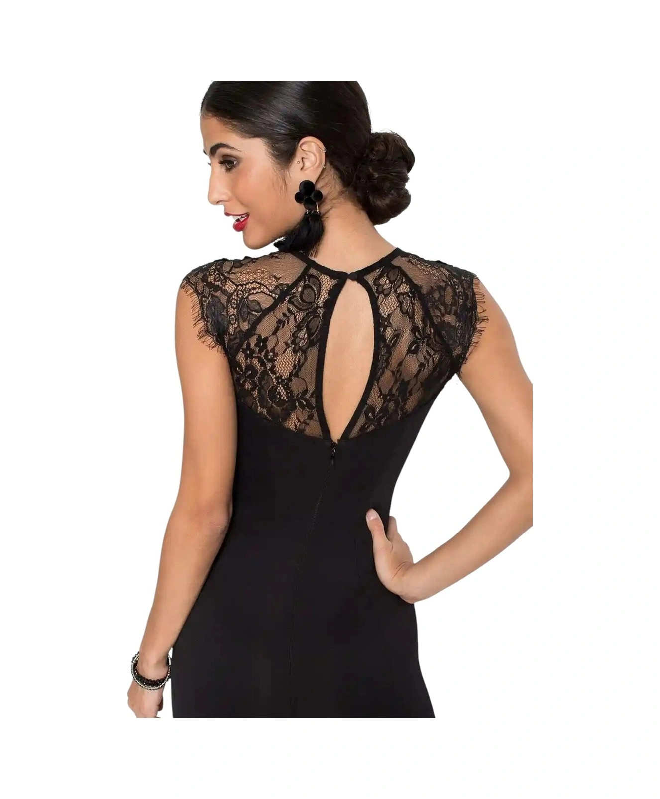 Mamayaga Kadın Pencere Güpürlü Yaka Asimetrik Etek Balık Model Ay Kol Şık Abiye Curve Büyük Beden Gece Elbise Siyah Mamayaga Kadın Pencere Güpürlü Yaka Asimetrik Etek Balık Model Ay Kol Şık Abiye Curve Büyük Beden Gece Elbise Siyah