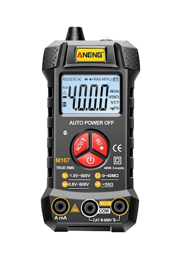 Hallow M167 Akıllı Otomatik Tanıma Dijital Multimetre Siyah