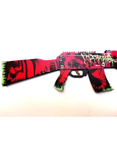Ahşap Cs-Go Neon Revolution Skin Kaplamalı Ak-47 Tüfek