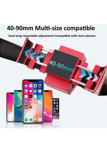 Ebitda Halka Şekilli Alüminyum Bisiklet Telefon Tutucusu, Kırmızı, Motosiklet Navigasyon Braketi Kırmızı