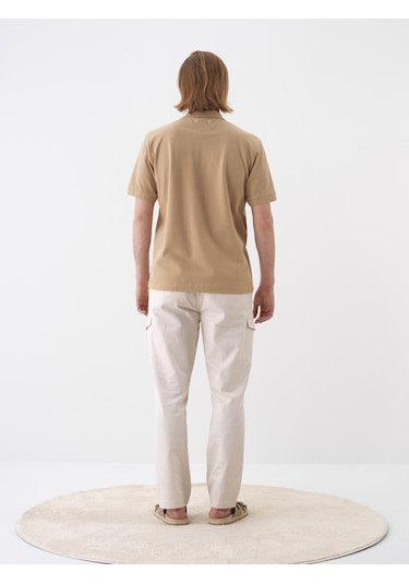 Xint Camel Pamuk Dokulu Regular Fit Tişört 502267
