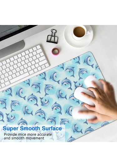 Dolphin Büyük Oyun Mouse Pad 31.5x15.7 Inch,masaüstü, Dizüstü Ve Kablosuz Fare İçin-a19