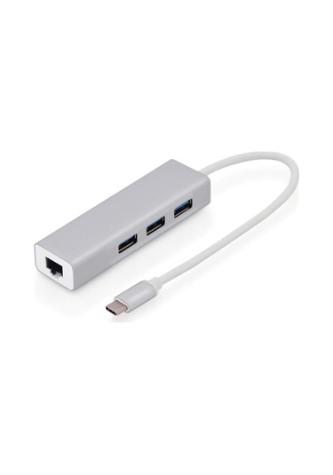 Usb Type C Ethernet 1000mbps - 1 Gigabit Rj45 Adaptör Ve 3 Usb