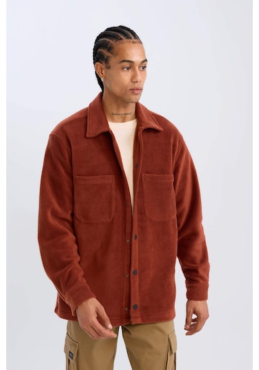 DeFacto Relax Fit Polar Uzun Kollu Gömlek A4782AX24WNBR330 Bordo