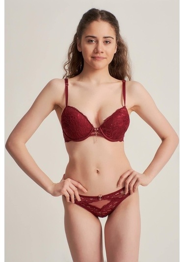 Le Jardin 5040 Cybele Brodeli Silikonlu Taşlı Push Up Sütyen Takı
