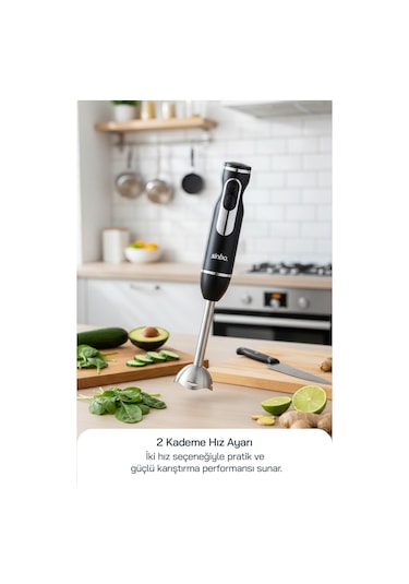 Sinbo SHB-7513 500 W Paslanmaz Çelik Bıçaklı El Blenderı