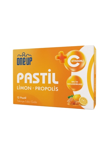 One Up Pastil Propolis + Limon 12 Pastil 3 Adet Ballı