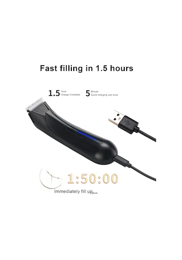 Moveevo Zcb108 Erkek Tıraş Makinesi Özel Bölgeler Koltuk Altı Kılları Düzeltici Siyah + Şarj Standı