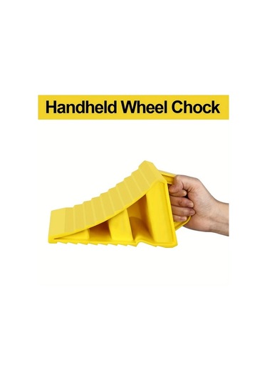 Elmpaly Sarı Kaymaz Tekerlek Takozu Taşıma Kulplu Karavan Karavana Araba Kamyon