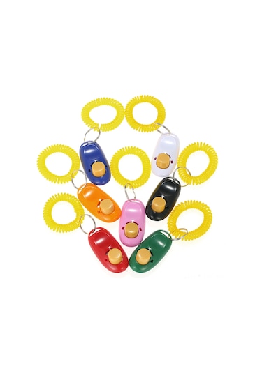 Vkemall 7 Renkli Köpek Eğitimi Çift Butonlu Çıkartıcı - Sesli İzleme Ve Emir Takibi Araç Seti Kırmızı, Mavi, Yeşil, Pembe, Siyah, Beyaz, Turuncu