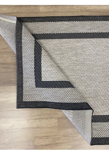 Hoom Rugs 1149 Bej Siyah Sisal Plus Jüt Halı Bej Siyah