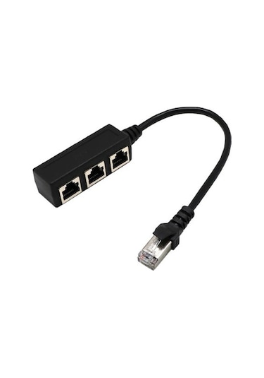 Skycity Üç Portlu Rj45 Ethernet Ağ Ayırıcı, Birden Üçye Kablolu Adaptör, Ev Ofis Ağ Genişletici, Siyah, Sabit Veri Aktarımı