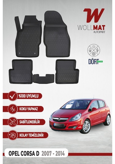 Opel Corsa D Paspas 2007 2014 Arası Uyumlu 3d Havuzlu Paspas Seti