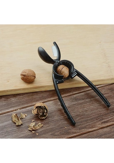 2'li Açıcı Klips 1 Çok Fonksiyonlu Kestane Ceviz Fındık Kırıcı Pense Sheller Siyah