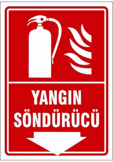 5 Adet Yangın Söndürücü Uyarı Levhası
