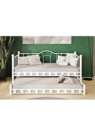 Reyo Kamelya Yavrulu Daybed Sedir Karyola Beyaz 90x190