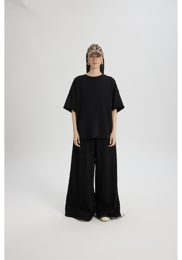 Mai Studios Co. Flex Siyah Oversize T-shirt Eşofman Takım Siyah