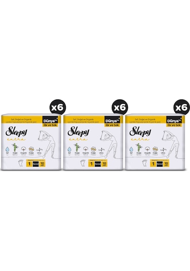 Sleepy Extra Ultra İnce Normal Hijyenik Ped 3 x 60'lı