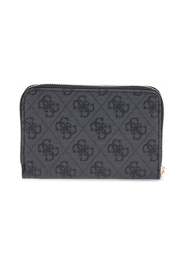 Kadın Access Logolu Fermuarlı Cüzdan - Siyah Antrasit