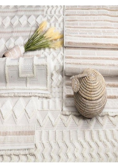 Vivaldi Havana 3006 Bej İskandinav Serisi Salon Oturma Yatak Odası Halısı Bej