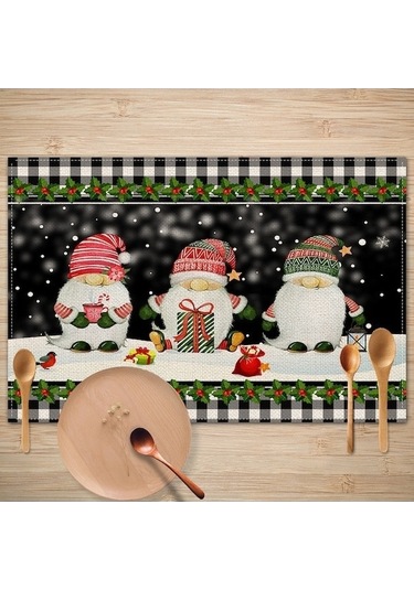 Ankatek Xıxun Ülkesi Tarzı Retro Placemat Placemat Noel Mat Masa Keten Batı Avrupa Anti-kirli Amerika 6 Zj Çok Renkli Çok Renkli