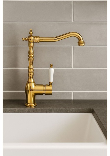 Rudi Armatür 360 Döner Gövdeli Pirinç Malzeme Rustik Eviye Bataryası Diğer