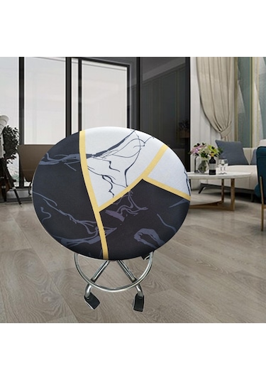 Suntek Magideal Streç Yuvarlak Bar Taburesi Örtüsü Elastik Sandalye D