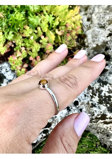 Elana Doğal Kaplan Gözü Yüzüğü 218925039 Gri