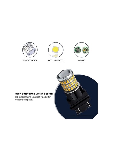 Maiyame 2 Adet 3157 Led Tekerlek Işığı Ampülü - 54smd 3014+3smd 3030 Parlak Çip, 9v-30v, 360 Aydınlatma, 3056/3156/3057/4157 Uyumlu, Araçlar İçin Fren/arka Park/reverse Işığı