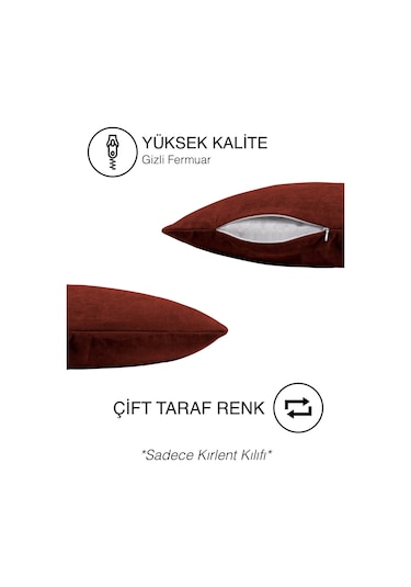 Br Perle Home Daily Series Tarçın Rengi Kırlent Yastık Kılıfı Tarçın