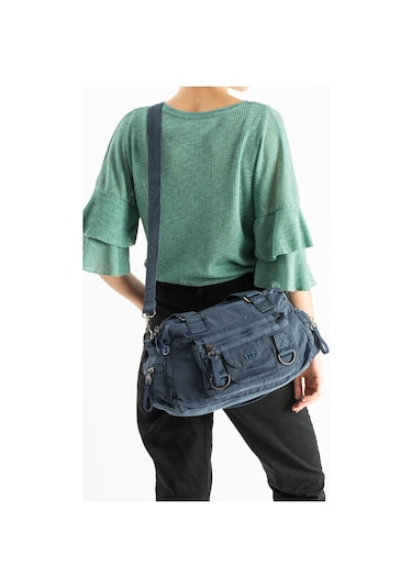 Kadın Omuz Çantası Çapraz Askılı Postacı Bayan Çantası 21 31 Cm Poliamid Hafif Kumaş Kol Çantası Lacivert