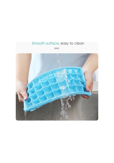 Hfambition Mutfak Ve Bar Kullanıma Güvenli Silikon Buzluk 36 Hücre Kapaklı Mavi Buz Çekirdeği Yapıcı Kutusu Çok Renkli