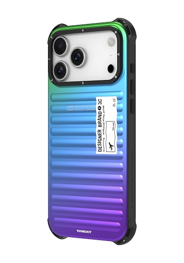 İphone 17 Pro Uyumlu Kılıf Youngkit The Secret Color Serisi Kapak Mavi