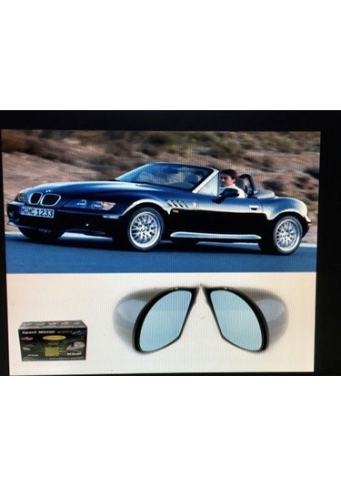 Carub Ayna Dış Z3 Model Mavi Camlı Siyah